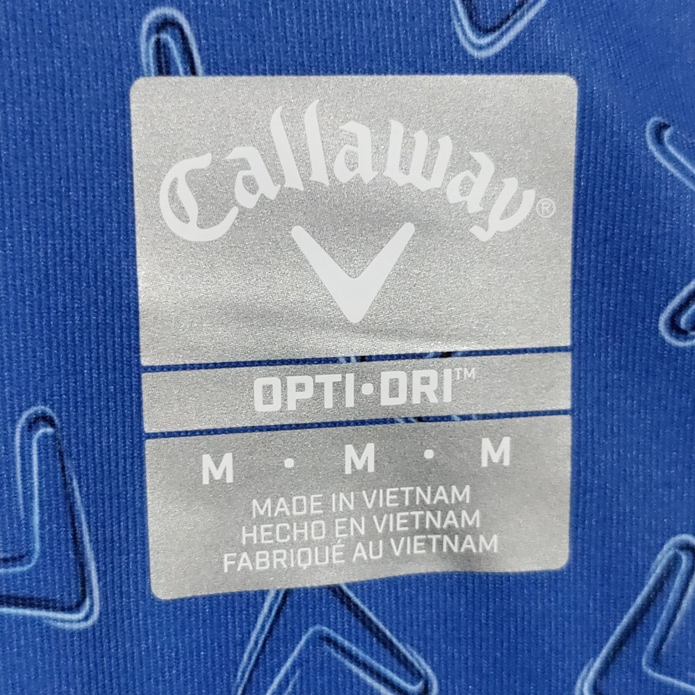 NEW Callaway Golf Polo Shirt Mens Medium All Over Chevron Print Galaxy Blue $70 - Picture 8 of 15
